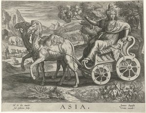 Asia Asia (título sobre objeto) Los cuatro continentes (título de la serie) de Julius Goltzius