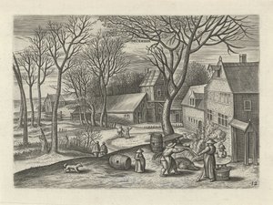 Diciembre (título sobre objeto) Los doce meses (título de la serie) de Julius Goltzius