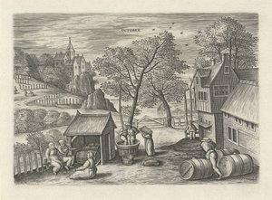Octubre Octubre (título en objeto) Los doce meses (título de la serie) de Julius Goltzius