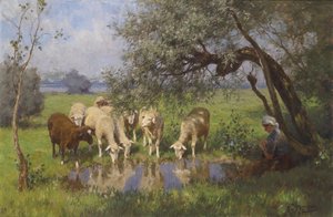 La pastora de ovejas en descanso