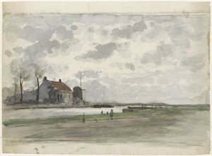 Navegar con un molino de Julius Jacobus van de Sande Bakhuyzen