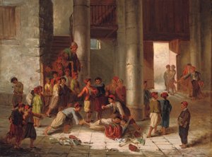 Travesuras en el patio de la escuela de Julius Joseph Gaspard Starck