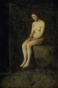 Una Ninfa. Modelo Femenina Sentada