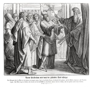 El sacerdocio de Aarón es confirmado, Números de Julius Schnorr von Carolsfeld