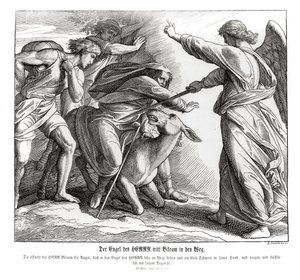 Balaam se encuentra con el ángel del Señor, Números de Julius Schnorr von Carolsfeld