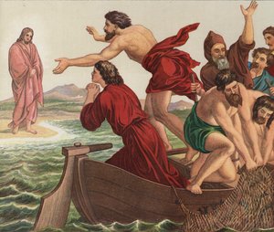 Cristo apareciendo en el Lago de Tiberíades de Julius Schnorr von Carolsfeld