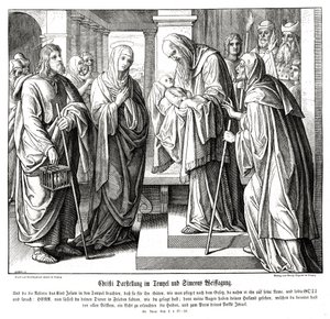 Cristo es presentado en el templo, Evangelio de Lucas de Julius Schnorr von Carolsfeld