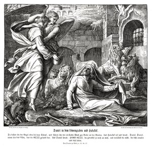 Daniel en el foso de los leones de Julius Schnorr von Carolsfeld
