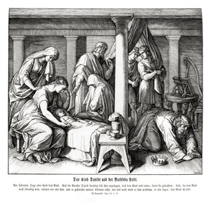 El hijo de David y Betsabé muere, 2 Samuel de Julius Schnorr von Carolsfeld