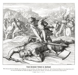 David derrota a Goliat de Julius Schnorr von Carolsfeld