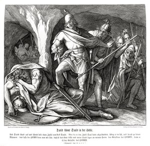 David perdona la vida de Saúl de Julius Schnorr von Carolsfeld