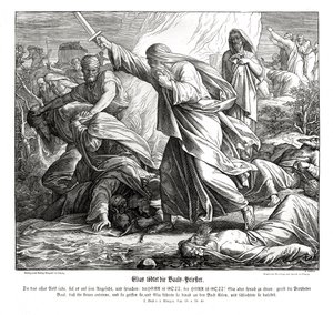 Elías mata a los profetas de Baal
