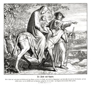 Huida a Egipto, Evangelio de Mateo de Julius Schnorr von Carolsfeld
