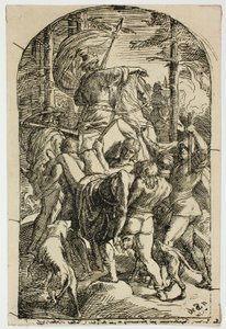 Hagen deja el cuerpo de Sigfrido para que lo lleven a casa desde el bosque de Julius Schnorr von Carolsfeld