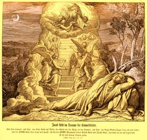 Jacob sueña con la escalera al cielo, Génesis de Julius Schnorr von Carolsfeld