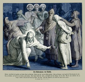 Jesús y la mujer adúltera, Evangelio de Juan de Julius Schnorr von Carolsfeld