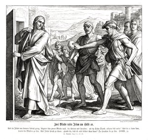 Jesús y los ciegos, Evangelio de Mateo de Julius Schnorr von Carolsfeld