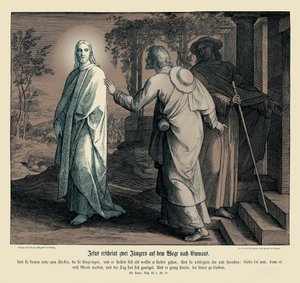 Jesús aparece a dos discípulos, Evangelio de Lucas de Julius Schnorr von Carolsfeld