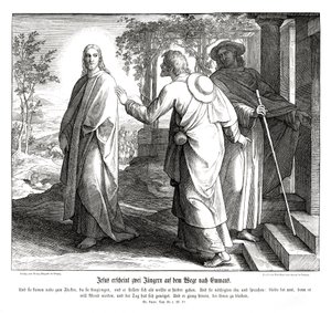 Jesús aparece a dos discípulos, Evangelio de Lucas de Julius Schnorr von Carolsfeld
