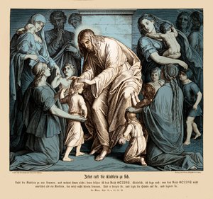 Jesús llama a los niños, Evangelio de Marcos de Julius Schnorr von Carolsfeld
