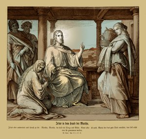 Jesús en la casa de Marta, Evangelio de Lucas de Julius Schnorr von Carolsfeld