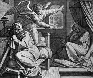 Se advierte a José que huya a Egipto de Julius Schnorr von Carolsfeld