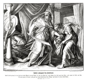 Judith decapita a Holofernes, libro de Judith de Julius Schnorr von Carolsfeld