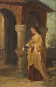 niña frente a la iglesia