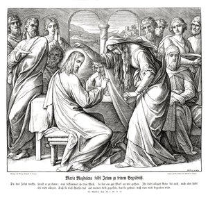 María Magdalena unge a Jesús, Evangelio de Mateo