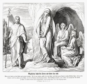 María Magdalena en la tumba de Jesús, Evangelio de Juan de Julius Schnorr von Carolsfeld