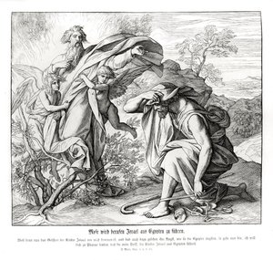 Moisés y la zarza ardiente, Éxodo de Julius Schnorr von Carolsfeld