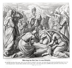 Moisés entrega los mandamientos, Éxodo de Julius Schnorr von Carolsfeld