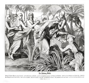Moisés es descubierto en los juncos, Éxodo de Julius Schnorr von Carolsfeld