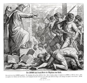Moisés castiga al pueblo por su idolatría, Éxodo de Julius Schnorr von Carolsfeld