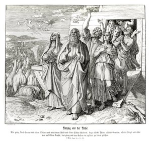 Noé y su familia después del diluvio, Génesis de Julius Schnorr von Carolsfeld