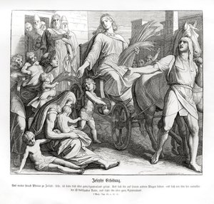 El faraón hace a José líder sobre Egipto, Génesis de Julius Schnorr von Carolsfeld
