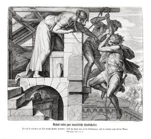 Rahab rescata a dos hombres israelitas, Josué de Julius Schnorr von Carolsfeld