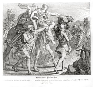 Rebeca ve a Isaac desde lejos, Génesis de Julius Schnorr von Carolsfeld