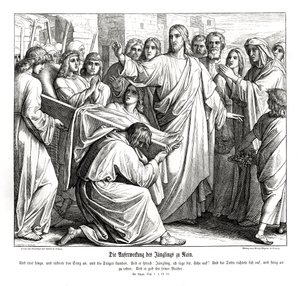 Resurrección del hijo de la viuda de Naín, Evangelio de Lucas de Julius Schnorr von Carolsfeld