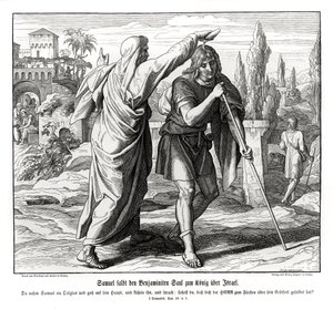 Samuel unge a Saúl como rey de Israel