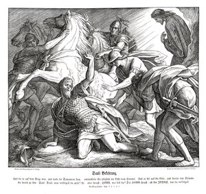 Saulo en el camino a Damasco, Hechos de los Apóstoles de Julius Schnorr von Carolsfeld