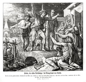 Los pastores difunden el evangelio, Evangelio de Lucas de Julius Schnorr von Carolsfeld