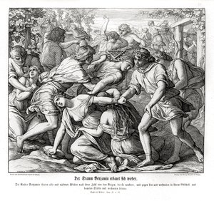 Hijos de Benjamín y las hijas de Silo, Jueces de Julius Schnorr von Carolsfeld
