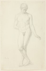 Estudio de un joven desnudo de pie de Julius Schnorr von Carolsfeld