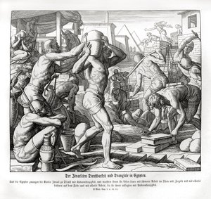 Los israelitas son esclavizados en Egipto, Éxodo de Julius Schnorr von Carolsfeld