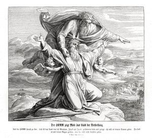 El Señor muestra a Moisés la tierra prometida, Deuteronomio de Julius Schnorr von Carolsfeld