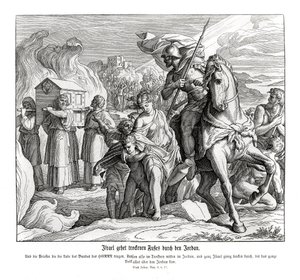 El arca de la alianza cruza el Jordán, Josué de Julius Schnorr von Carolsfeld