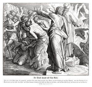 El castigo de Coré, Números de Julius Schnorr von Carolsfeld
