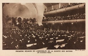 Primera reunión de la Compañía de las Naciones Unidas en Ginebra, 15 de noviembre