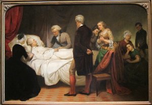 Washington en su lecho de muerte